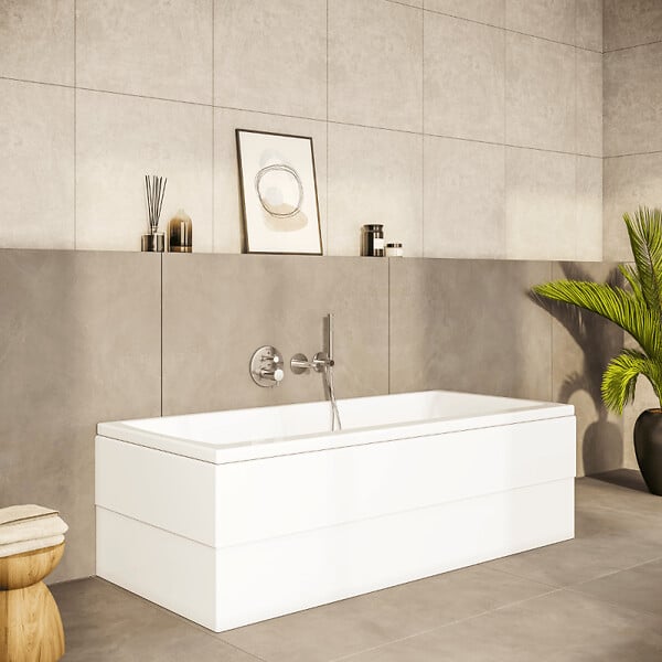 VITRA - Baignoire rectangulaire VitrA Neon 170x75cm + Pare bain droit AURYS Raywall noir mat profilé droite - large