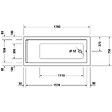 DURAVIT - Baignoire droite 170 X 75 Starck + Pare bain AURYS Raywall noir mat version gauche - vignette