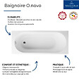 VILLEROY ET BOCH - Baignoire droite avec pieds 170 x 70 cm O.Novo + Pare bain droite AURYS Raywall noir mat - vignette