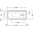 DURAVIT - Baignoire droite 160 X 70 D-Neo + Pare bain AURYS Raywall noir mat version droite - vignette