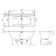 VILLEROY ET BOCH - Baignoire droite  Collaro 160 x 75cm Blanc mat  vidage et trop plein chrome + Pare bain gauche AURYS Raywall - vignette