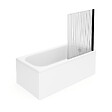VILLEROY ET BOCH - Baignoire droite  Oberon quaryl 170 x 75 cm  + Pare bain droite AURYS Raywall Noir mat - vignette