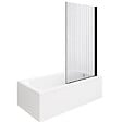 DURAVIT - Baignoire droite D-Code bonde au cente 180 x 80 cm + Pare bain AURYS Raywall noir mat version droite - vignette