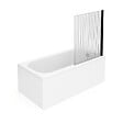 VILLEROY ET BOCH - Baignoire droite  Oberon quaryl 160 x 75 cm  + Pare bain droite AURYS Raywall Noir mat - vignette