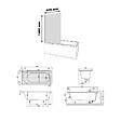 VILLEROY ET BOCH - Baignoire droite O.Novo 170 x 70 cm Blanc + Pare bain droite AURYS Raywall noir mat - vignette