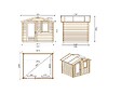 ALTANKA - Abri de jardin en bois - 7.5m2 - 3x2.5m - Ep. 28mm - Couleur: naturel - DOM755 - vignette