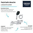 GROHE - Pack mitigeur bain douche thermostatique Grohtherm 800 + douchette carré  2 jets + flexible - vignette