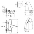 GROHE - Pack mitigeur bain douche thermostatique Precision Trend + douchette ronde 2 jets + flexible + support - vignette