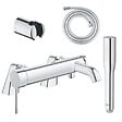 GROHE - Pack mitigeur mécanique Essence avec colonnettes + Douchette 1 jet Vitalio Get Stick + Flexible 1750 mm et support - vignette