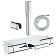 GROHE - Pack mitigeur bain thermostatique Grohtherm 2000 + Douchette 1 jet Vitalio Get Stick + Flexible et support de douche - vignette
