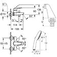 GROHE - Pack mitigeur bain douche mécanique Swift + douchette ronde  2 jets + flexible - vignette