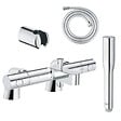 GROHE - Pack mitigeur thermostatique Get avec colonnettes + Douchette 1 jet Vitalio Get Stick + Flexible 1750 mm et support - vignette