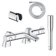 GROHE - Pack mitigeur thermostatique BD Grohtherm 800 avec colonnettes + Douchette 1 jet Vitalio Get Stick + Flexible 1750 mm et support - vignette