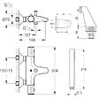 GROHE - Pack mitigeur thermostatique BD Grohtherm 800 avec colonnettes + Douchette 1 jet Vitalio Get Stick + Flexible 1750 mm et support - vignette