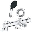 GROHE - Pack mitigeur bain douche thermostatique Grohtherm 800 + douchette ronde  2 jets + flexible - vignette