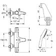 GROHE - Pack mitigeur bain douche thermostatique Grohtherm 800 + douchette ronde  2 jets + flexible - vignette