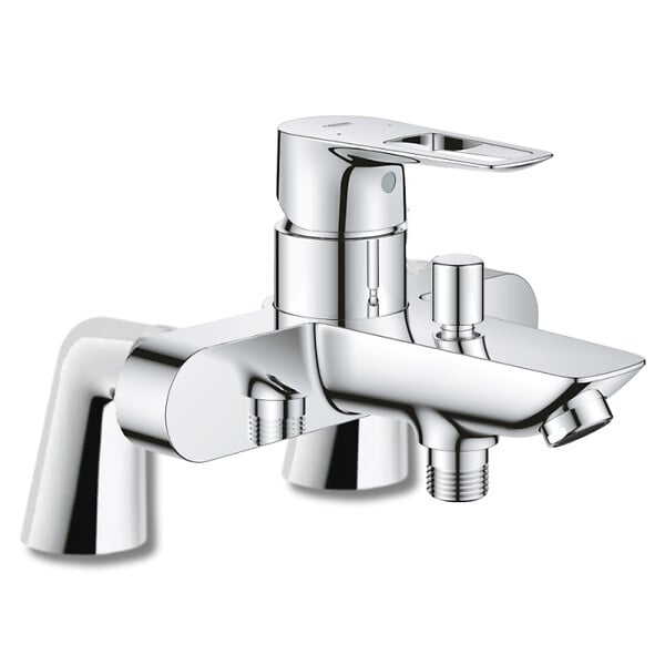 GROHE - Mitigeur mécanique Start Loop avec colonnettes + Douchette 1 jet Vitalio Get Stick + Flexible 1750 mm et support - large