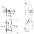 GROHE - Pack mitigeur bain douche thermostatique Precision Trend + douchette ronde 2 jets + flexible - vignette