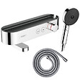 HANSGROHE - Pack mitigeur bain-douche thermostatique ShowerTablet Select + flexible Metaflex + douchette Pulsify Select 3 jets chromé - vignette