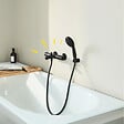 GROHE - Pack mitigeur thermostatique bain douche Precision Start noir mat + Douchette 2 jets Vitalio Start 110 et flexible - vignette