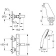 GROHE - Pack mitigeur bain douche thermostatique Precision Get + douchette ronde  2 jets + flexible - vignette