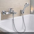 HANSGROHE - Pack mitigeur bain mécanique mural Logis + Pommeau Crometta EcoSmart + Flexible Isiflex + Support Chromé - vignette