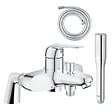 GROHE - Pack mitigeur mécanique Swift avec colonnettes + Douchette 1 jet Vitalio Get Stick + Flexible 1750 mm et support - vignette