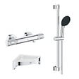 GROHE - Mitigeur douche thermostatique Precision Feel + Ensemble de douche Start 2 jets avec barre + Tablette d'angle - vignette