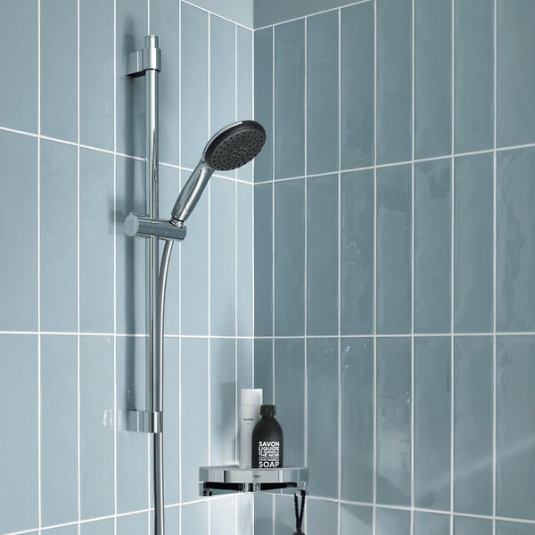 GROHE - Mitigeur douche thermostatique Precision Feel + Ensemble de douche Start 2 jets avec barre + Tablette d'angle - large