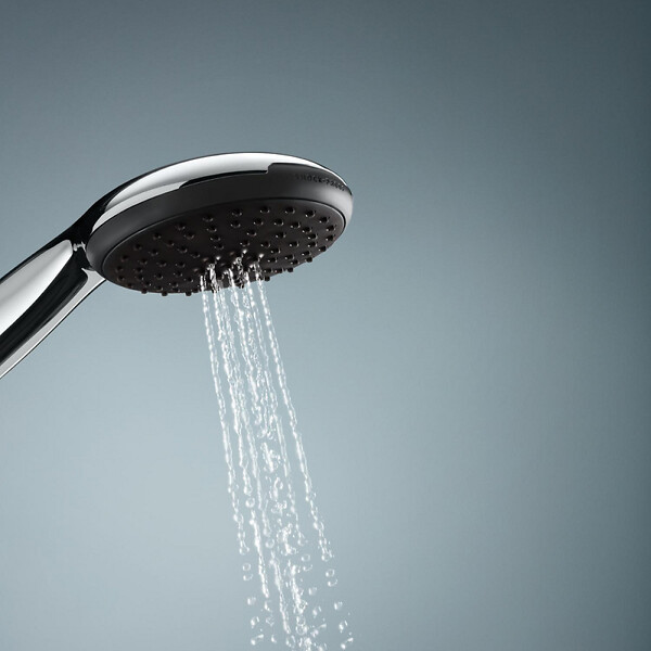 GROHE - Mitigeur douche thermostatique Precision Feel + Ensemble de douche Start 2 jets avec barre + Tablette d'angle - large