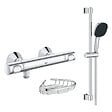 GROHE - Mitigeur douche thermostatique Precision Flow + Ensemble de douche 2 jets avec barre +Porte-savon - vignette