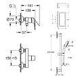 GROHE - Mitigeur douche mécanique Swift 2023 + Ensemble de douche 2 jets avec barre + Panier douche - vignette