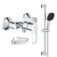 GROHE - Pack mitigeur douche mécanique StartLoop + Ensemble  de douche 2 jets avec barre + Panier porte-savon - vignette
