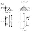 GROHE - Mitigeur douche thermostatique Precision Flow + Ensemble de douche 2 jets et barre +Tablette d'angle - vignette