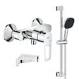 GROHE - Pack mitigeur douche mécanique StartLoop + Ensemble de douche 2 jets avec barre + Tablette de douche d'angle - vignette