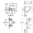 GROHE - Pack mitigeur douche mécanique StartLoop + Ensemble de douche 2 jets avec barre + Tablette de douche d'angle - vignette