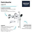 GROHE - Pack douche mécanique Swift 2023 avec ensemble de douche Vitalio Comfort 110 et tablette en angle - vignette