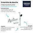GROHE - Mitigeur douche thermostatique Precision Flow + Ensemble de dche 2 jets et barre +Tablette angle - vignette