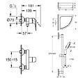 GROHE - Mitigeur douche mécanique Swift 2023 + Ensemble de douche 2 jets avec barre + Tablette de douche d'angle - vignette