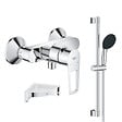 GROHE - Pack mitigeur douche mécanique StartLoop + Ensemble de douche Start 2 jets avec barre + Tablette de douche d'angle - vignette