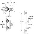GROHE - Pack mitigeur douche mécanique StartLoop + Ensemble de douche Start 2 jets avec barre Chromé - vignette