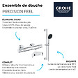 GROHE - Mitigeur douche thermostatique Precision Feel + Ensemble de douche 2 jets avec barre + Tablette d'angle - vignette