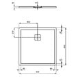 IDEAL STANDARD - Receveur de douche antidérapant Ultra Flat Evo recoupable avec bonde longueur 90 x 90 - vignette