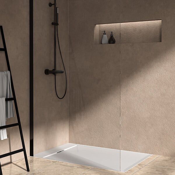 IDEAL STANDARD - Receveur de douche antidérapant Ultra Flat S I.Life recoupable avec bonde largeur 120 x 90 - large