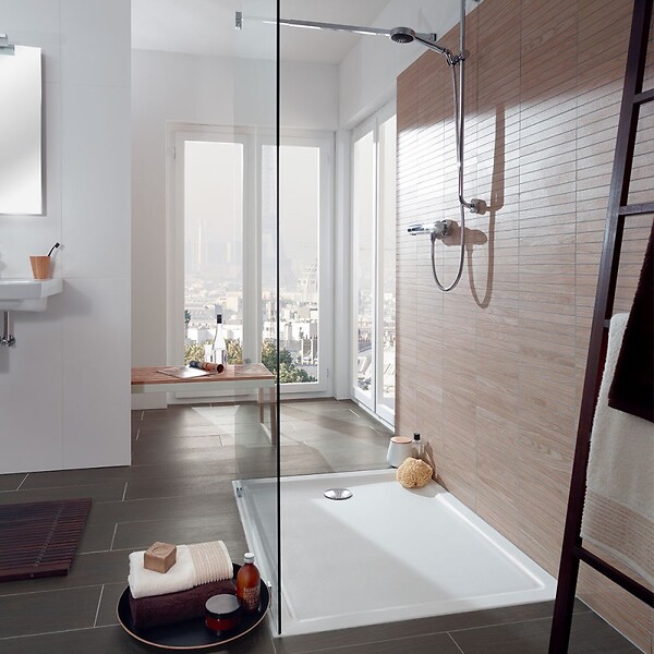 VILLEROY ET BOCH - Receveur de douche antidérapant 120 x 90  Lifetime Plus Cerasoft céramique blanc + Bonde chromé brossé - large
