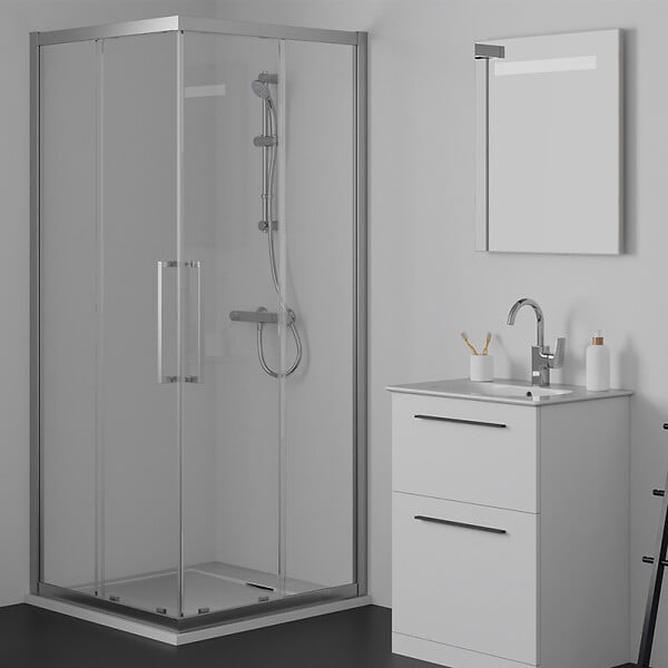 IDEAL STANDARD - Receveur de douche antidérapant Ultra Flat S I.Life recoupable avec bonde longueur 90 x 90 - large