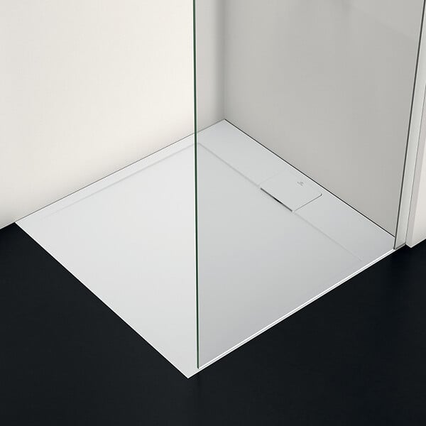 IDEAL STANDARD - Receveur de douche antidérapant Ultra Flat S I.Life recoupable avec bonde longueur 90 x 90 - large