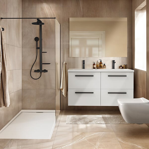 IDEAL STANDARD - Receveur de douche antidérapant Ultra Flat S I.Life recoupable avec bonde largeur 140 x 90 - large