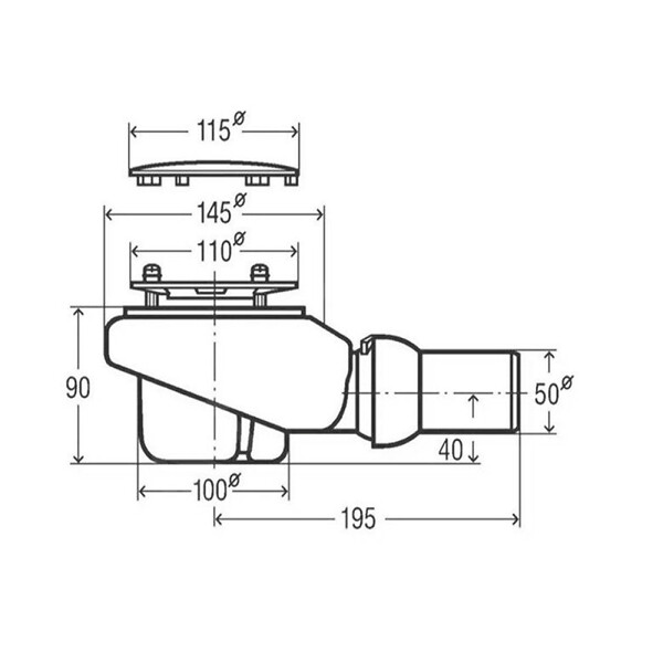 VILLEROY ET BOCH - Receveur de douche antidérapant 90 x 90  Lifetime Plus céramique blanc + Bonde blanc - large