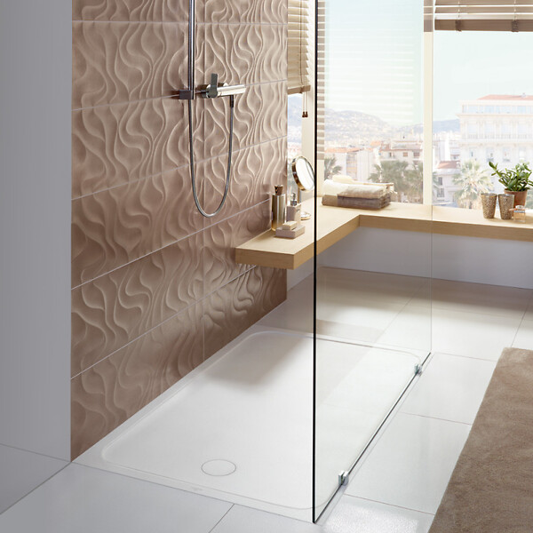 VILLEROY ET BOCH - Receveur de douche antidérapant 140 x 90  Lifetime Plus céramique blanc + Bonde blanc - large